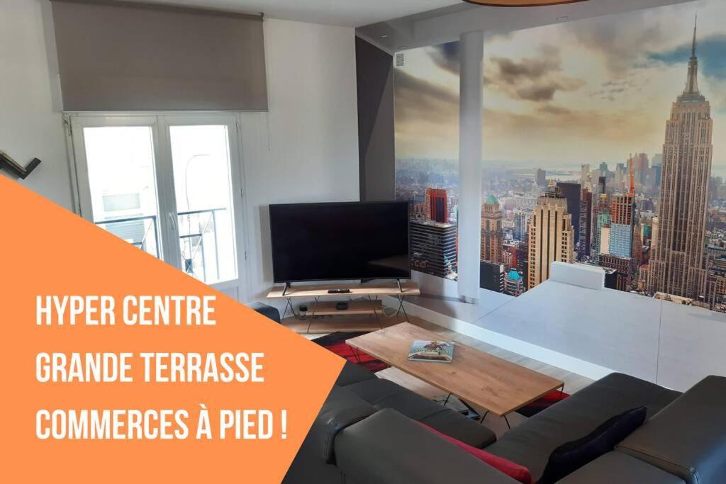Appartement Renove Le New-York En Centre Ville - Terrasse Et Parking - Non Climatise La Roche-Chalais Exterior photo